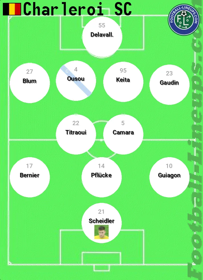 Charleroi predicted lineup and formation for today